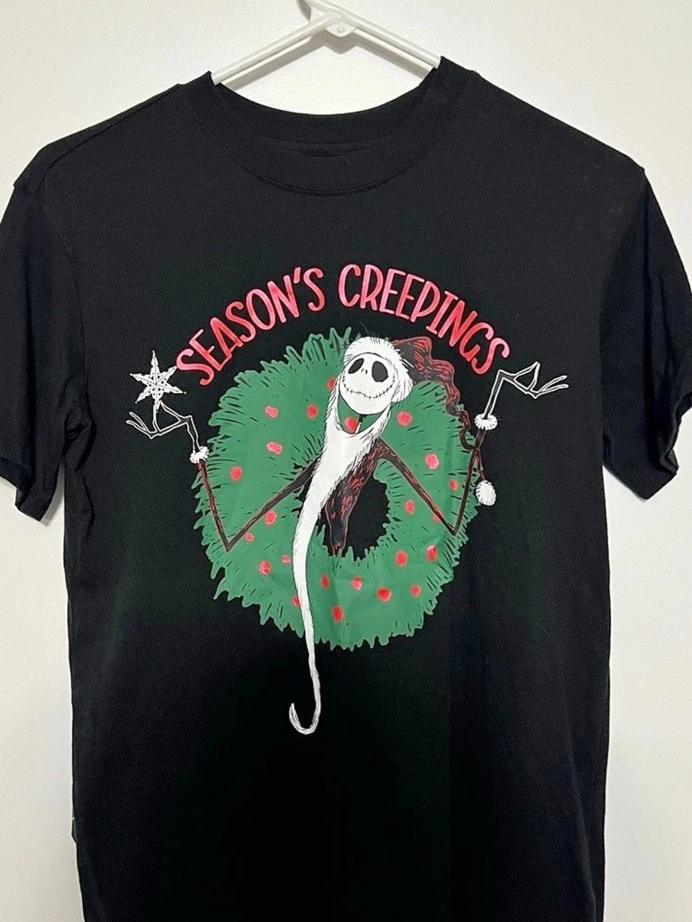 Disney The Nightmare Before Christmas Season's Creepings T-Shirt in Black XSMALL